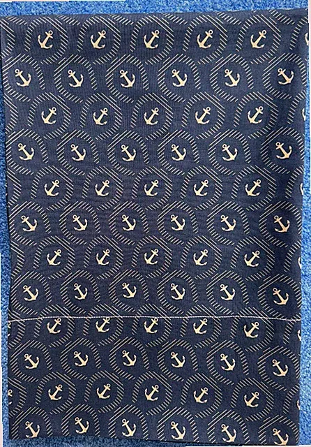 Anchors cotton pillowcase - standard/queen - handmade gift under $20