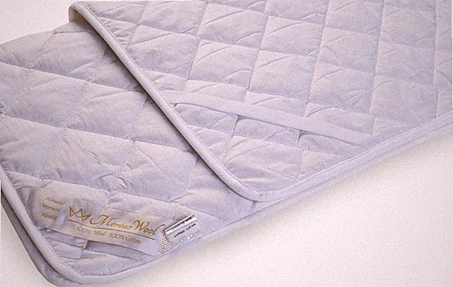 Cotton COMFORT Cotton Deep Quilted Mattress Topper Wool topper + Corner straps