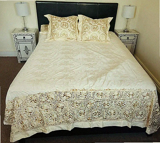 Floral Moroccan Hand Embroidered Bedding Set