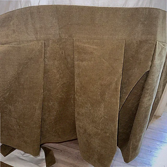 Full Size Olive Green Pleated Bed Skirt 52”x72” Handmade Sewn Beautiful