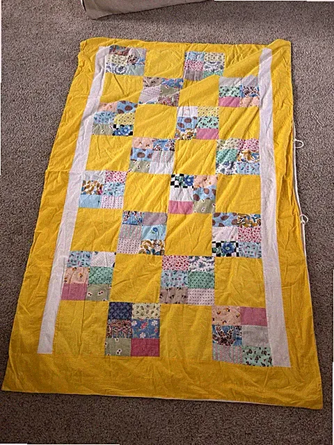 Hand Made Quilted Duvet Cover. 100% cotton. 49”x76”. More photos available.