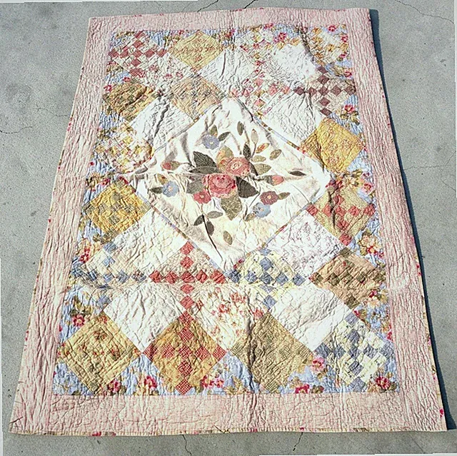 Handmade Baby Crib Nursery Blanket 63" x 45" Quilt Made in 2000 Outstanding OOAK