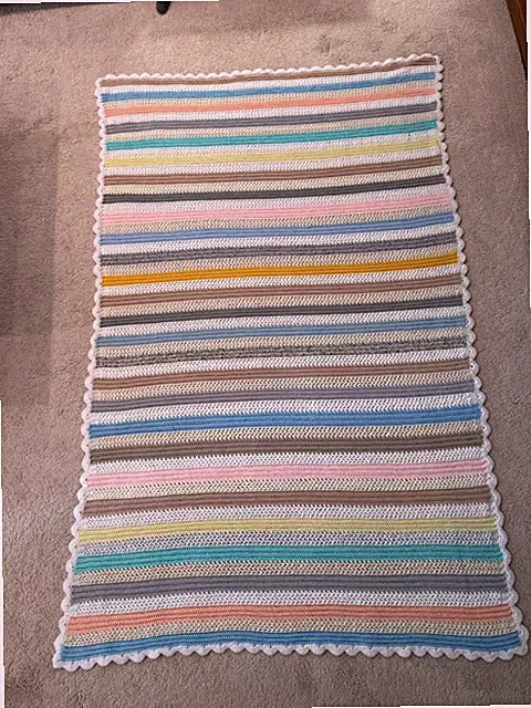 Handmade Crochet large Afghan Throw Blanket Bedding for Queen/Full 90" x 56"