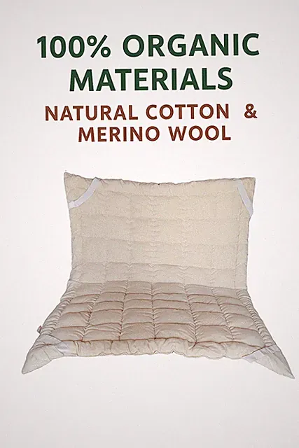Handmade Merino Wool Mattress Topper [ CREAM-FULL ]Breathable Natural Bed Pad