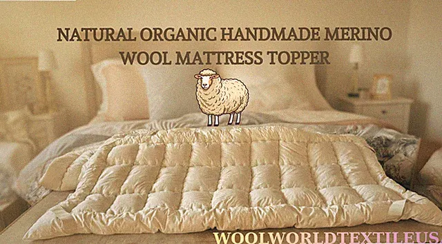 Handmade Merino Wool Mattress Topper [ CREAM-KING ]Breathable Natural Bed Pad