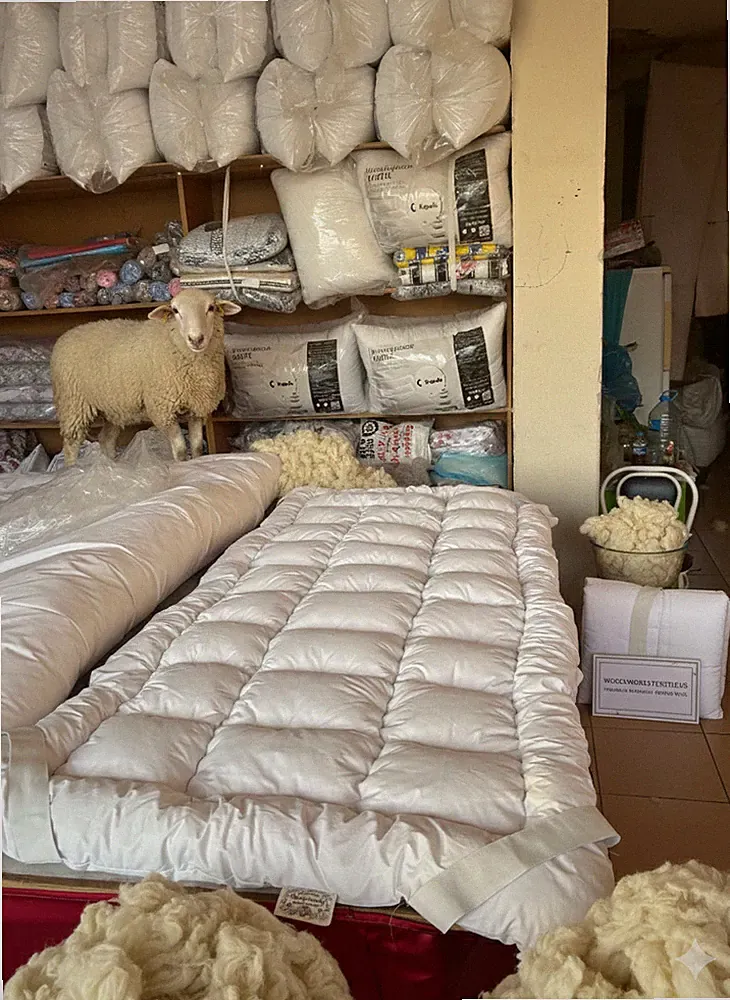 Handmade Merino Wool Mattress Topper [ WHITE-FULL ]Breathable Natural Bed Pad