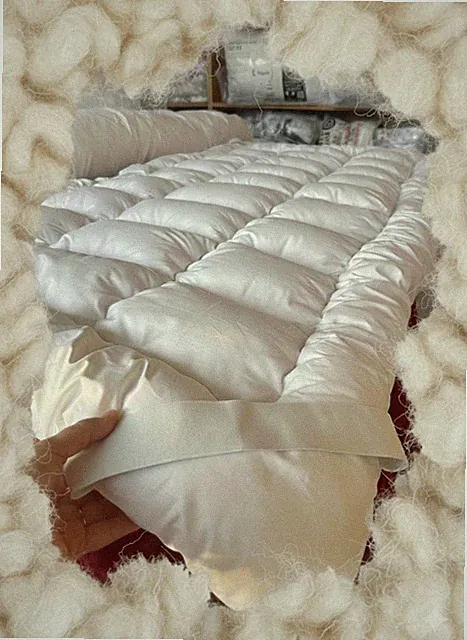 Handmade Merino Wool Mattress Topper [ WHITE-KING ]Breathable Natural Bed Pad