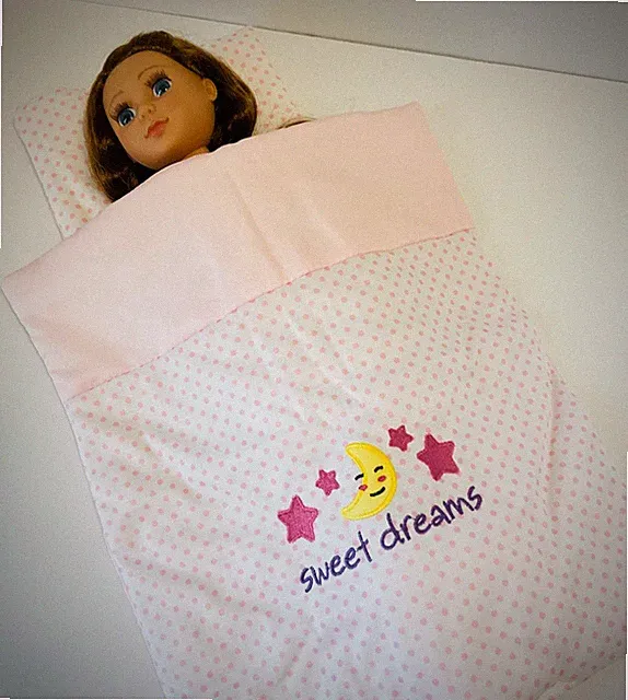 Handmade Sweet Dreams Quilt & Pillow For 14.5 - 18 inch Doll