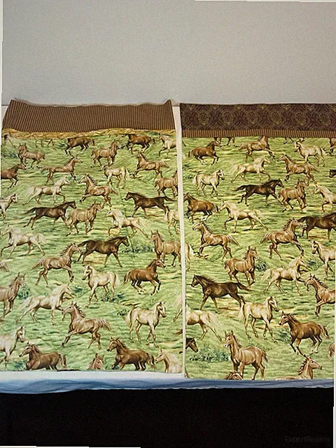 Horse Print Pillowcases Green Handmade x2