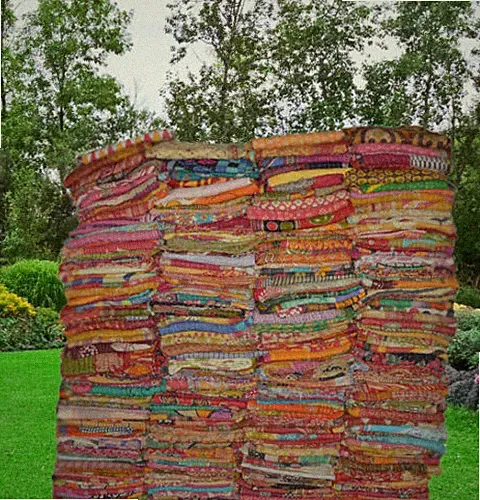 Indian Vintage Kantha Quilt Bedspread Handmade Quilt Throw Cotton Blanket