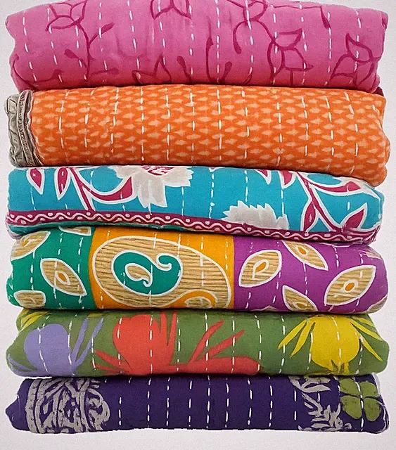 kantha cotton quilts bedspreads coverlets king