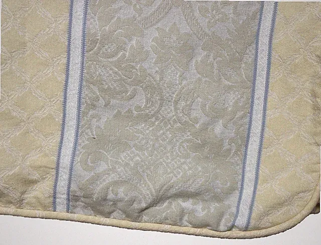 Luxury Custom Duvet Cover Twin Size Yellow Blue Jacquard Stripe Bedding Handmade