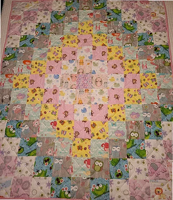 NEW HANDMADE BABY GIRL CRIB QUILT THROW MERMAIDS FLOWERS OWLS DUCKS ELEPHANTS