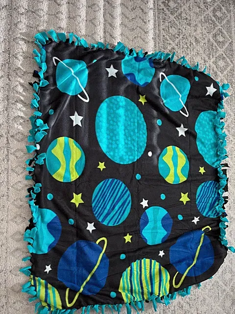 NEW!! Handmade Fleece Tie Blanket/Throw