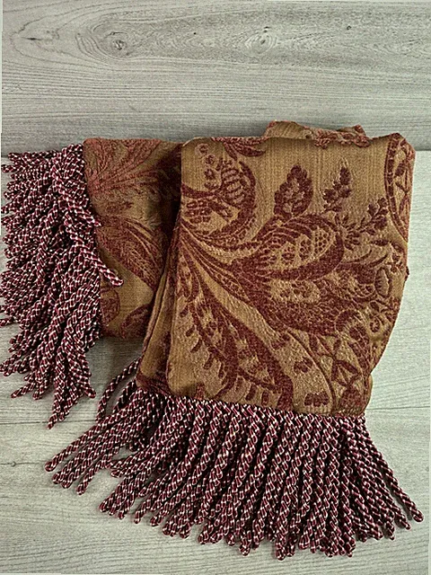 Set Of 2 Handmade Couch Pillow Shams 24.5" X 15" & 21" X 15.5" Fringed