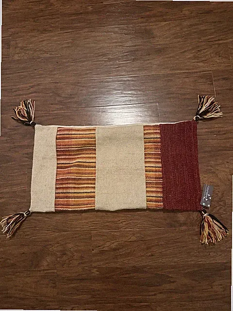 The Handmade Co. Multicolor Striped Pillow Sham 14x26 Rectangle T17769 Tassels