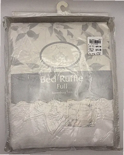 Vintage 1991 keeco handmade collection bed ruffle full battenburg trim New