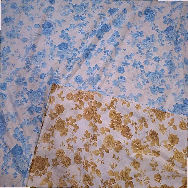 Vintage Handmade Twin Size Reversible Bed Cover Made With Vintage Sheets
