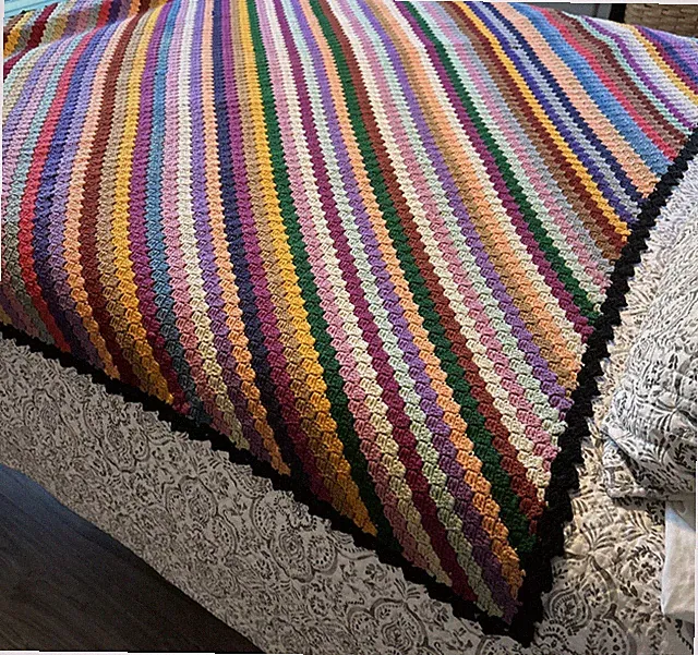 Vintage Homemade Crocheted Afghan Throw Blanket MultiColors 67 in x 63 in
