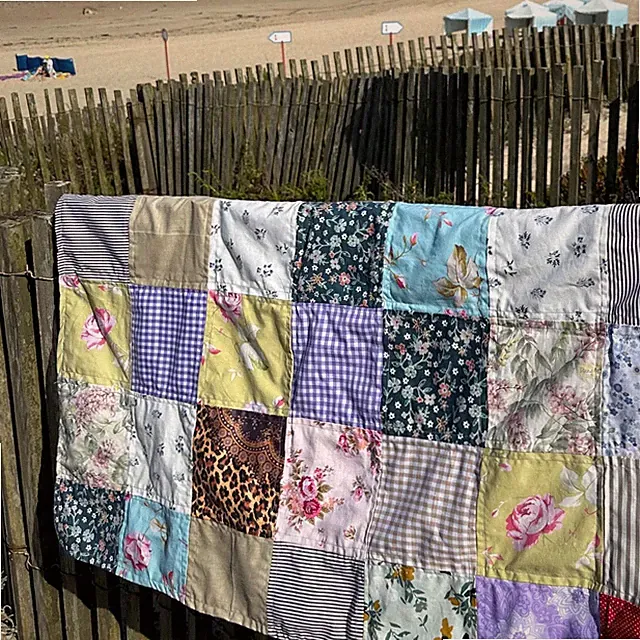 Vintage Kantha Quilt Cotton Blanket Handmade Throw Bohemian Bedspread Patchwork