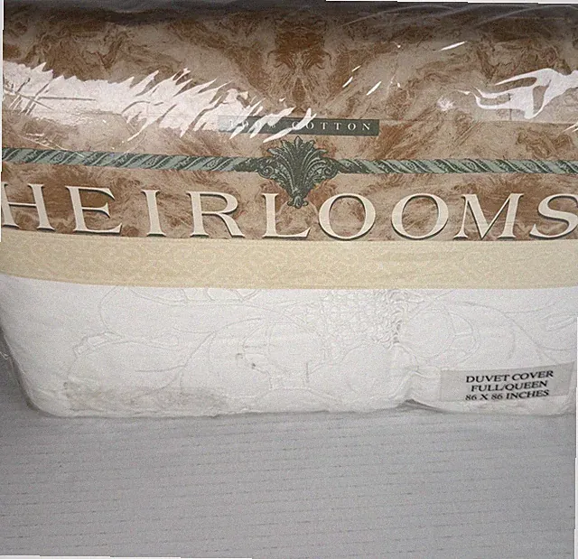 Vtg Heirlooms Handmade Embroidered Duvet Cover Full/queen White/ivory New